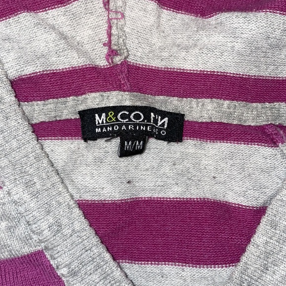 Mandarine & Co | cotton hoodie Knit long-sleeve T-shirt grey and purple - Picture 3 of 7